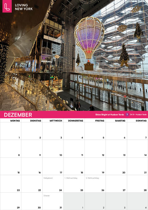 New York-Wandkalender 2025