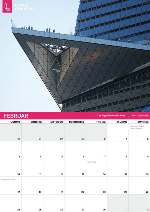 New York-Wandkalender 2025