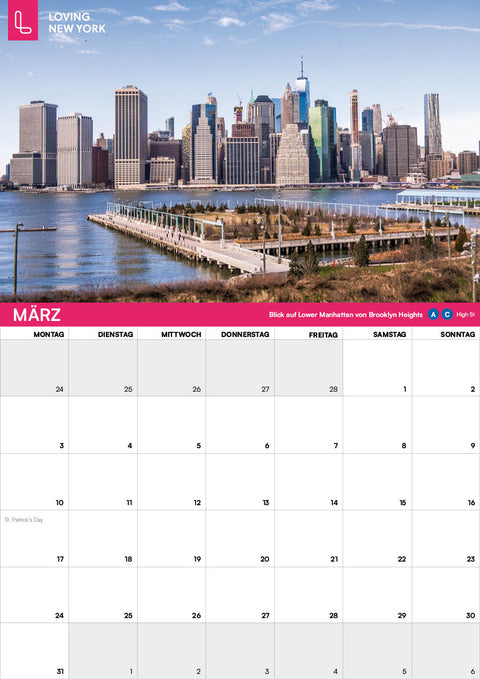 New York-Wandkalender 2025